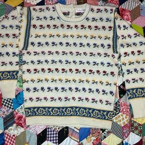 Talbots Fair isle  Crewneck Sweater - 100% wool